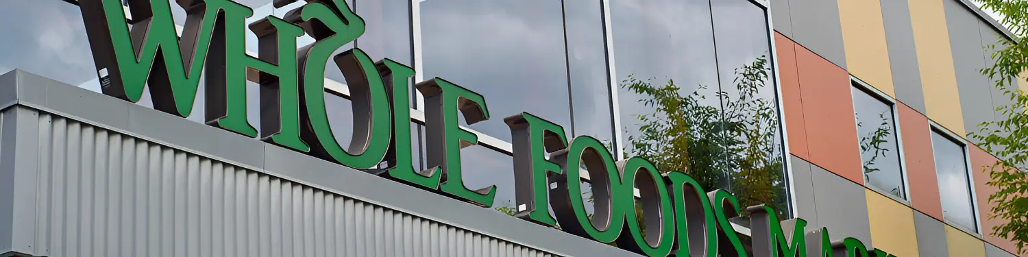 Whole Foods building entrance signage